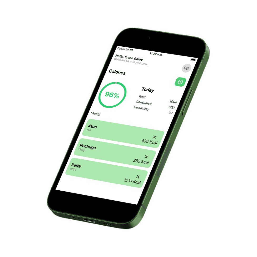 Captura del proyecto Calorie counter