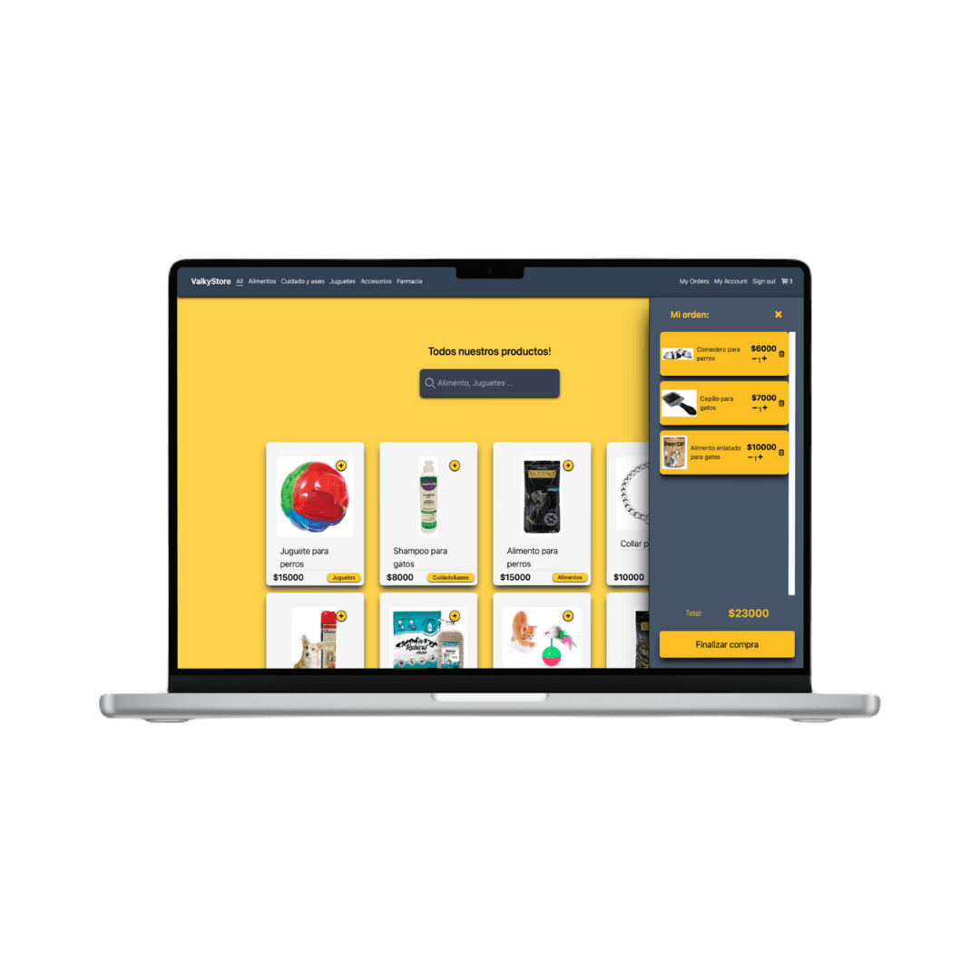 Captura del proyecto Valky store